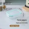 Caixa de Armazenamento de Vidro Borossilicato Alto, Tigela de Armazenamento de Vidro, Marmita, Forno de Micro-ondas, Recipiente de Armazenamento Selado para Estudantes, Utensílios de Mesa