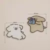Decoración de Pastel Feliz para San Valentín Qixi Tarjeta Corazón Líneas Perro Acrílico Lazo Cinta Tarjeta Inserto