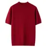 Suéter de Punto Holgado Casual de Cachemir para Mujer, Cuello Semi Alto, Manga Media Recta, Listo para Usar, Otoño Temprano