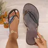 Nuevas Chanclas Planas de Verano 2026 para Mujer Moda Europea y Americana Chanclas con Lentejuelas Sandalias de Playa Versátiles Transfronterizo