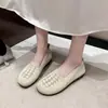 Sandálias Novas de Verão Sapatos de Tecido Old Beijing Femininos Malha Respirável Superfície Sola Macia Mocassins Sapatos Pretos para Trabalho Flats Confortáveis