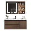 Nuevo juego de mueble de baño estilo chino con lavabo integrado de cerámica y madera maciza