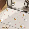 Tapete de Chão Macio de Lama Diatomácea Desenho Animado para Banheiro e Vaso Sanitário, Especialmente Absorvente de Água, Antiderrapante, Secagem Rápida, Tapete para Pés, Tapete de Entrada