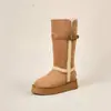 Botas de neve de cano alto, reversíveis e estilosas para mulheres, com sola grossa, novo estilo de inverno 2026, forradas com fleece e com acolchoamento de algodão, botas de algodão de cano longo