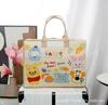 Bolsa de Fieltro de Equipaje de Dibujos Animados de Gran Capacidad Moderna y Conveniente Bolsa Grande con Cremallera Equipaje para Niños Bolsa Tote de Almacenamiento para Viajes