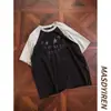 Nueva Camiseta de Manga Corta para Hombre, Verano Estilo Coreano Moderna Sencilla de Media Manga, Estilo Hong Kong Holgada Casual Moderna Marca Camiseta