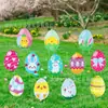 Cartel de Jardín de Pascua Transfronterizo 2027 con Huevos de Colores para Patio Exterior Fiesta Festiva Decoración de Jardín