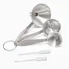 Conjunto de Funil de Aço Inoxidável Personalizado de Três Peças, Cabo Longo e Cabo Curto, Essencial para Prevenção de Vazamento de Óleo, Conjunto de Funis para Óleo Essencial