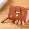 Atacado de Fábrica Carteira Feminina Curta Folha 20% Dobrável Carteira Feminina Coreana Vazada Tendência da Moda Porta-Moedas Bolsa para Cartões