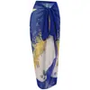 Traje de baño de una pieza estampado europeo y americano 2025 para mujer, Falda estilo Ins de aguas termales de venta caliente, Conjunto de falda de playa en stock