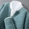 Suéter 100% Lana Otoño/Invierno 2026 para Hombre, Falso Dos Piezas Cuello en V, Tejido Grueso de Bloques de Color, Capa Base Casual de Negocios