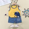 Traje de chaleco para niños, de algodón de verano, nuevo, para niñas, pantalones cortos, ropa para bebés, traje coreano sin mangas para niños, ropa para niños