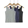 5530-26 Outono High-End Slim-Fit Versátil Casual Estampa de Bolinhas Regata Sem Mangas