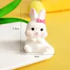 Festival de Mediados de Otoño Pastel de Cumpleaños de Conejito Adornos Decorativos Lindos y Adorables Zanahoria Paraguas Mochila Conejo de Jade Blanco