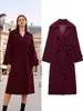 Comercio Exterior Transfronterizo En Stock Estilo Europeo y Americano Abrigo Largo de Lana Doble Botonadura Clásico de Invierno para Mujer Estilo Británico