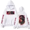 Moletom Attack on Titan Anime Harajuku Pulôver Moletom Unissex Presente para Fã Preto Branco Cinza
