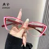 Gafas de Lectura Personalizadas Retro de Bloques de Color Transfronterizas Europeas y Americanas con Protección contra Luz Azul, Nuevas Gafas de Lectura Triangulares Ojo de Gato de Moda al por Mayor