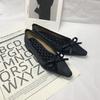 ¡Listo en Stock y Enviado en Segundos! Zapatos de Trabajo sin Cordones para Mujer, Hilo de Bordado de Lazo Retro Francés, Zapatos Versátiles de Boca Baja Puntiagudos