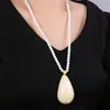 Pendente de Cera de Abelha Branca Âmbar Paz Pingente Gota d'Água Tudo Dá Certo Corrente de Suéter Pingente para Homens e Mulheres