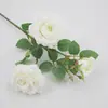 Rosa Simulação Haste Única Multi-cabeça Toque Real Rosa Casamento Flor Simulação Ornamento Sala de Estar Fotografia Flor Artificial Flor de Seda Atacado