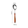 Mango de madera con forma de calabaza, juego de cubiertos de acero inoxidable 304, que incluye un cuchillo, un tenedor, una cuchara y una cuchara de postre, adecuado para comer al estilo occidental y para bistec