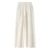 Calça de Lã Fina para Mulheres, Primavera e Outono, Calça Versátil de Corte Reto Slim-Fit, Calça Social Simples e Elegante para Venda por Atacado