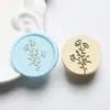 Sello de Cera de 2.2 cm Cabeza de Sello Floral Simple Serie Floral Tallado con Láser Planta Latón Cabeza de Sello Venta al por Mayor desde Fabricante