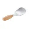 Cuchara para Arroz Hongjun Da de Acero Inoxidable 304 con Mango de Madera, Cuchara para Arroz de Pie, Espátula para Arroz para el Hogar, Cuchara para Servir Arroz Antiadherente