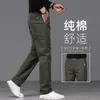 Pantalones Casuales de Alta Gama Color Verde Militar para Hombre Pantalones Rectos Holgados 2026 Nueva Temporada Otoñal Marca de Moda Pantalones para Hombre Estilo Primavera/Otoño