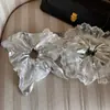 Anillo para el cabello de estilo Ballet con lazo de encaje plateado, tipo Intestino Grueso, para mujer, estilo Coreano, de alta calidad, sexy, para cabeza Maruko, diadema grande, accesorios para el cabello