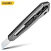 Cuchillo de Utilidad Metálico para Oficina y Hogar, Cortador de Papel, Cuchillo para Papel Tapiz con Bloqueo Automático, Navaja Plegable de Aleación de Aluminio, Cuchillo Abrecajas