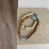 Pulsera de Cerámica con Cuentas de Nuevo Estilo Chino Pulsera de Estilo Étnico Exótico Pulsera Retro Elástica de Cuerda Marea Nacional Estilo Antiguo Estilo Frío