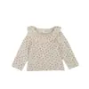 Nuevo Conjunto de Primavera y Otoño para Bebés Niñas: Conjunto de Dos Piezas: Peto Lindo con Aplicación de Conejo y Top de Manga Larga con Cuello de Muñeca Floral