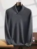 Suéter liso de cachemira estilo 2026 para hombre con cuello de fruta verde, suéter de punto holgado estilo coreano, suéter cálido
