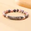 Llegada Nueva Pulsera Corazón de Amatista y Cuarzo Rosa Pulsera con Colgante Corazón Color Melocotón Piedra Semipreciosa Accesorios para Mujer Transfronterizo