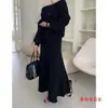 Suéter de punto de dos piezas estilo perezoso de alta calidad, chic coreano, francés
