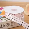 Cinta de Poliéster de Estilo Coreano con Puntos de Colores de Alta Densidad de 2.5 cm para Lazos de Manualidades, Accesorios para el Cabello, Diadema, Decoración de Ropa, Accesorios para Regalo