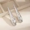 Pendientes Metálicos Exagerados de Forma Irregular de Gota de Agua Europeos y Americanos para Mujer Pendiente de Flor de Ola de Industria Pesada de Nicho Accesorio de Concha de Pulpo Venta al por Mayor