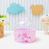 Caixa de Armazenamento Redonda Pequena Kuromi Melody Fofa Tubo de Armazenamento Transparente para Mesa Enfeites Coração Girly