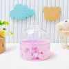 Caixa de Armazenamento Redonda Pequena Kuromi Melody Fofa Tubo de Armazenamento Transparente para Mesa Enfeites Coração Girly