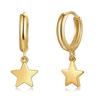 Pendientes colgantes de estrella de cinco puntas creativos personalizados con estilo ins con baño de latón dorado real transfronterizo de Europa y Estados Unidos para mujer