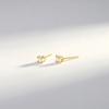 Venta caliente transfronteriza aretes de perla con cuatro garras de plata de ley s925 para mujer, modernos, pequeños, simples, no alérgicos, para perforación de oreja