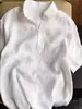 Altamente recomendado! Camisa Casual de Linho de Manga Curta Estilo Old Money 2025 Verão Minimalista Gola Polo Algodão-Linho Top