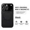 Capa de couro adequada para iPhone 17, acabamento fosco, magnética, capa de proteção completa dois em um para Apple 13 Pro, anti-queda