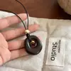 Collar Colgante Ovalado de Resina con Piedra Ojo de Tigre Cadena para Clavícula Versátil de Moda Diaria para el Trabajo Cadena Nicho de Gama Alta