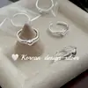 Anillo de Corazón Pequeño Convexo Simple de Plata de Ley S925 Estilo Ins de Dongdaemun, Corea del Sur, Fresco y Versátil, Estilo Lindo