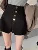 Shorts Casuais de Cintura Alta Emagrecedores para Mulheres 2026, Shorts de Terno Retos Finos Linha A de Damasco para o Verão