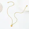 Set de Collares Metálicos de Acero Inoxidable con Forma de Corazón de Melocotón Transfronterizo Europeo y Americano, Moderno, Ligero, Lujoso, de Gama Alta, Versátil, Venta al por Mayor