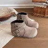 Botas curtas para crianças de 3-6-8 anos, botas estilo Martin para meninas outono e inverno, botas de couro com sola macia antiderrapante, botas Birkenstock vintage para meninas