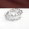 Anillo Abierto Articulado en Forma de Serpiente Creativo y Compacto, Exquisito y de Alta Gama, Versátil para el Uso Diario, Anillo Ajustable para Dedo Índice de Cobre Puro